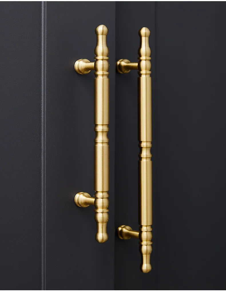 Brass Furniture Handles Modern Wardrobe Dresser Cupboard Cabinet Drawer Knobs Kitchen Cabinet Handles Refrigerator Door Pulls