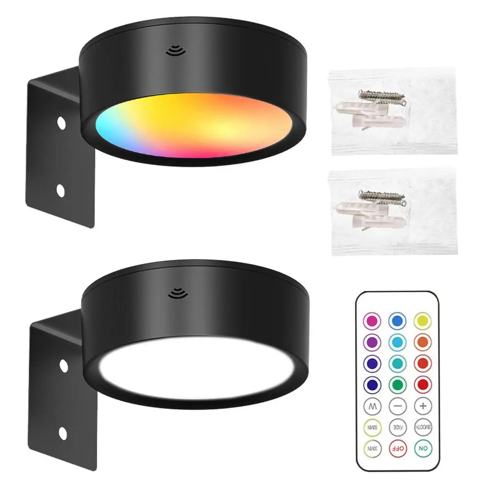 LED Magnetic Wall Sconce Lights Wall Mounted Lamp with Remote Control 13-Color RGB Painting Art Display Light Dimmable