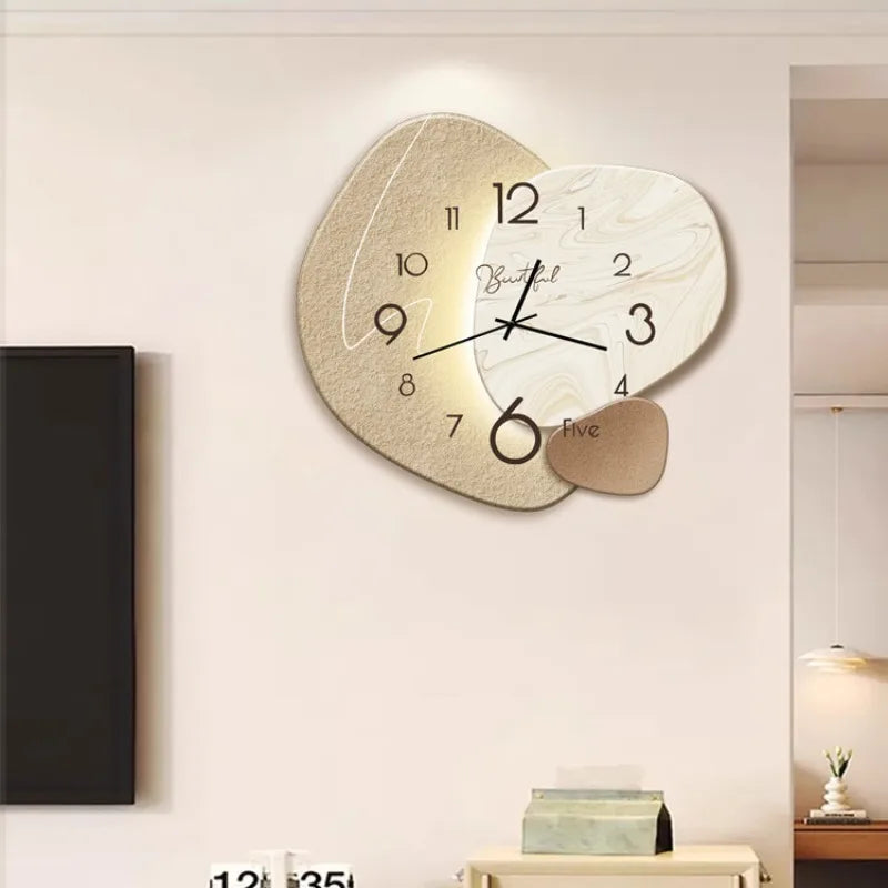 Modern Nordic Wall Painting Light Easy to Read High-end Digital Wall Clock Decorative Wall Hanging Clock Restaurant