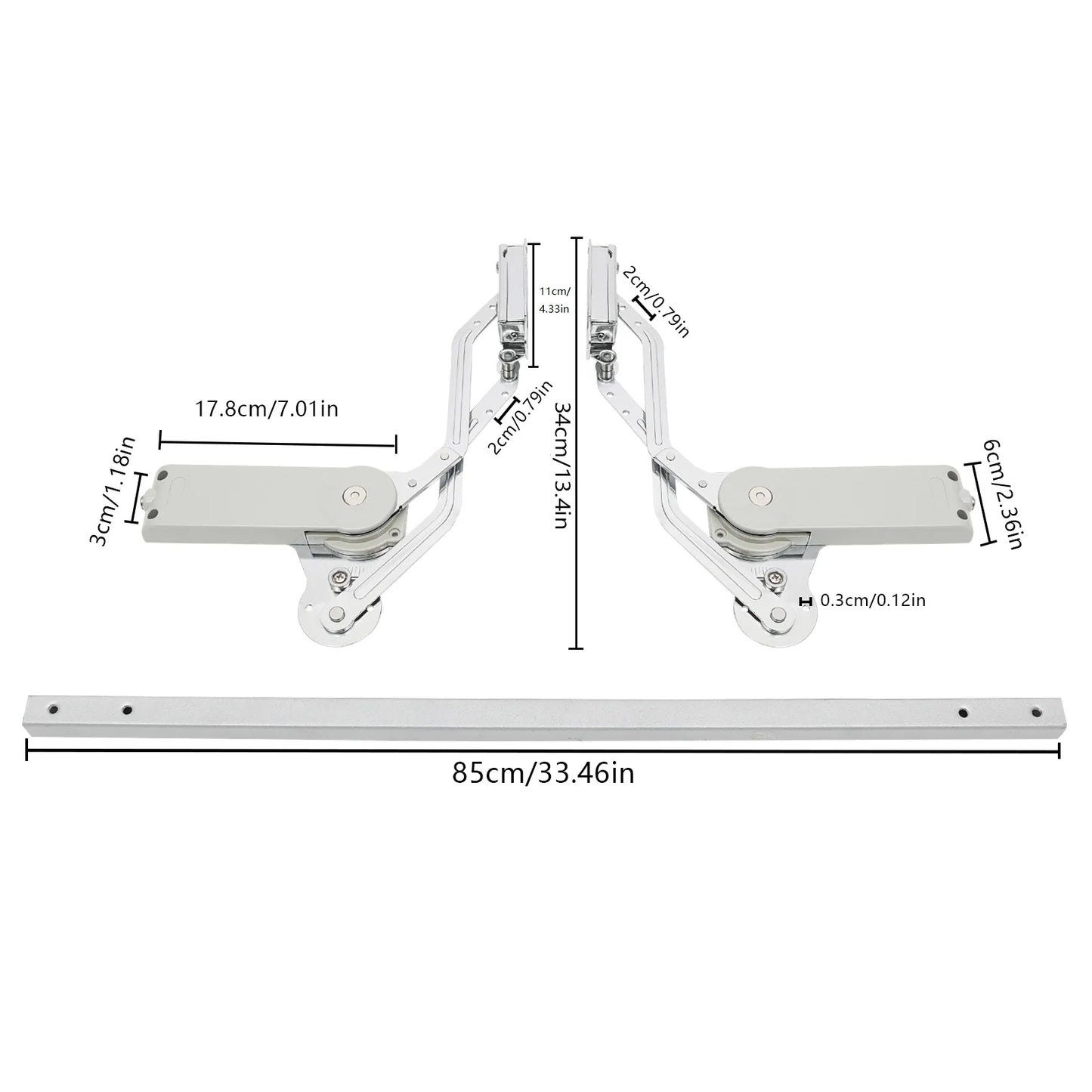Hydraulic Buffer Cabinet Door Hinges, Adjustable Mounting Hinges, Arm Mechanism Hinges Suitable for Doors Weighing 7.72-8.82 lbs