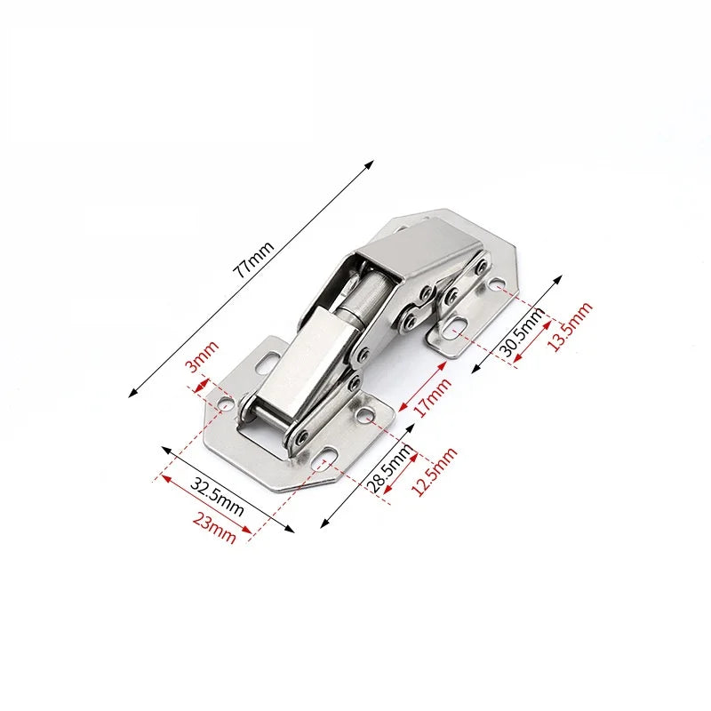 2/10pcs 90 Degree Steel Cabinet Hinges No-Drilling HoleHydraulic Buffer Hinge for Home Kitchen Furniture Hardware