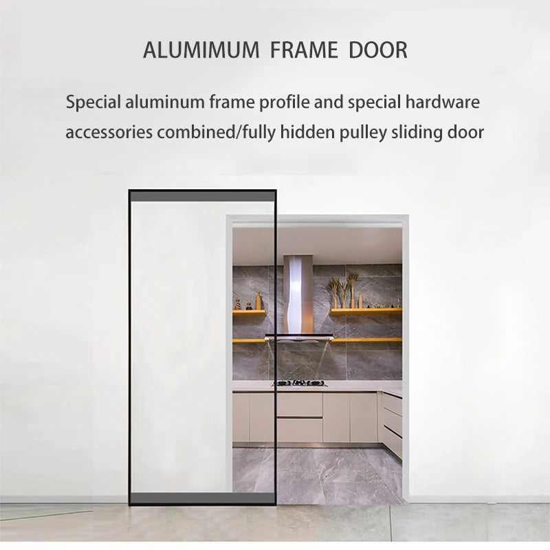 Ghost Door Hardware Two-way Buffer Trackless Invisible Track Bedroom Partition Sliding Door Hanging Slide