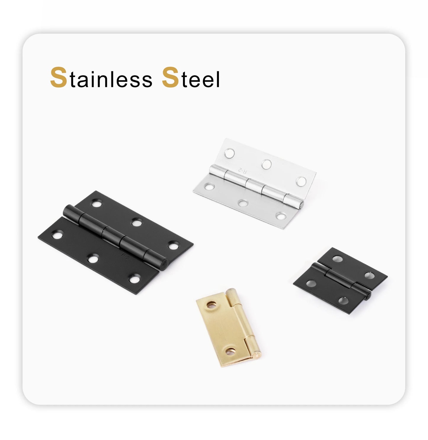 2pcs Stainless Steel Hinge 270 Degree Folding Black Small Hinges Cabinet Door Hinges for Kitchen Cupboard Wooden Box Furniture