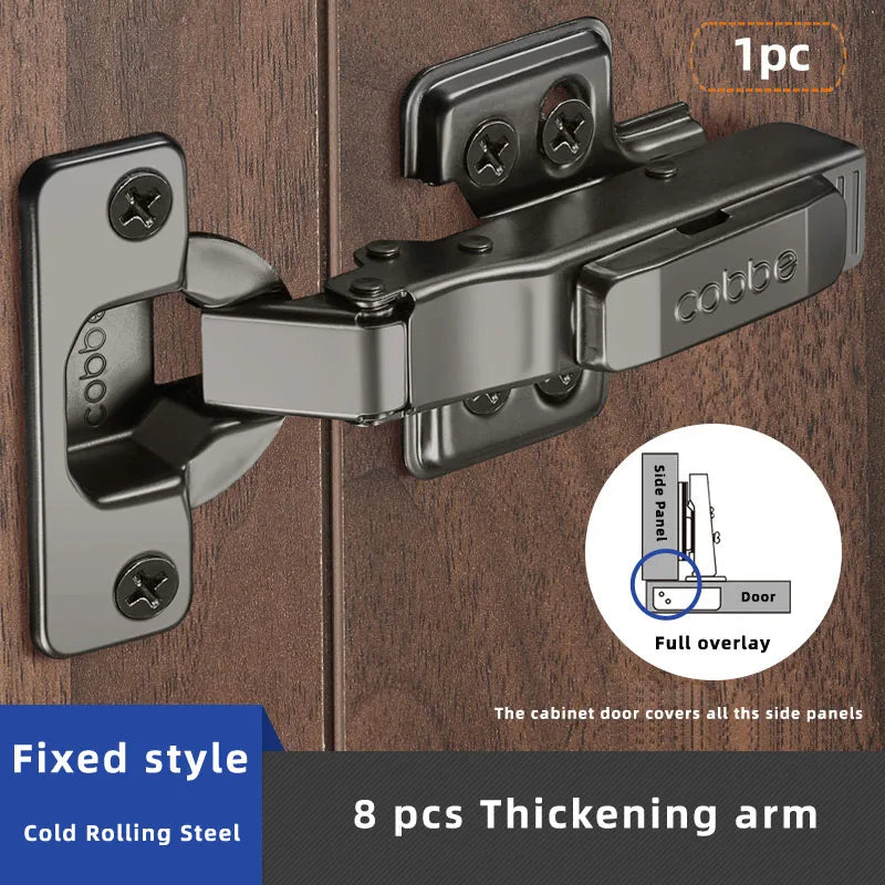 1pc Cold Rolling Steel Furniture Hinge Black-Grey Door Hydraulic Hinges Damper Buffer Soft Close For Cabinet Hardware