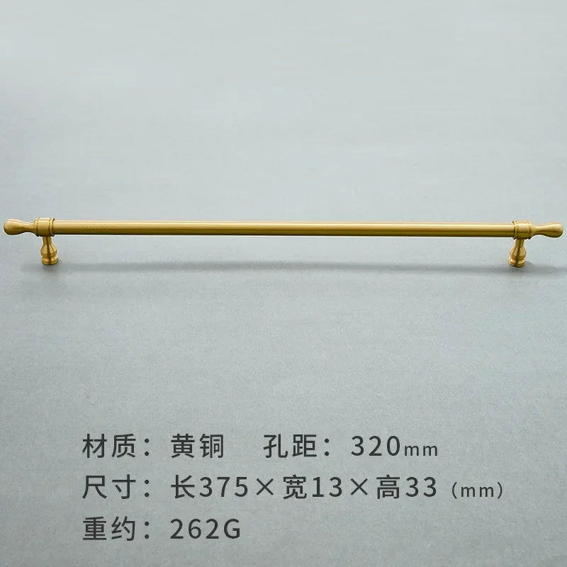 Brass Furniture Handles Modern Wardrobe Dresser Cupboard Cabinet Drawer Knobs Kitchen Cabinet Handles Refrigerator Door Pulls