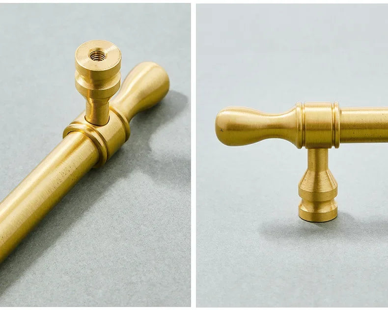 Brass Furniture Handles Modern Wardrobe Dresser Cupboard Cabinet Drawer Knobs Kitchen Cabinet Handles Refrigerator Door Pulls