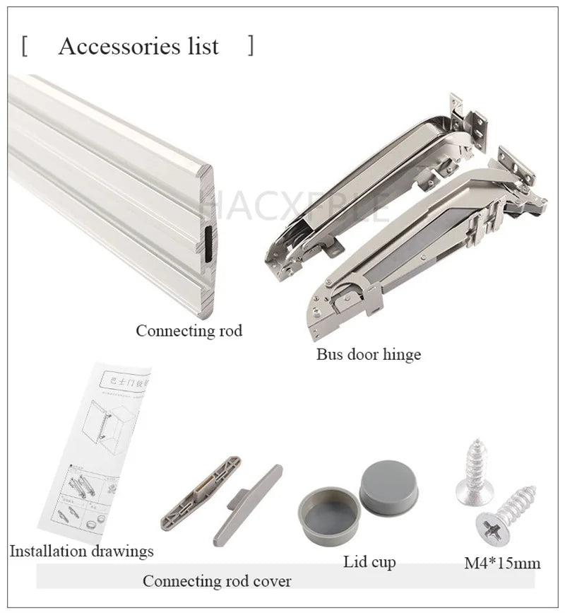 Cabinet Bus Door Hinges Wardrobe Folding Silent Slide Rail Lateral Swing Opening Damping Buffer Door Hinge Furniture Hardware