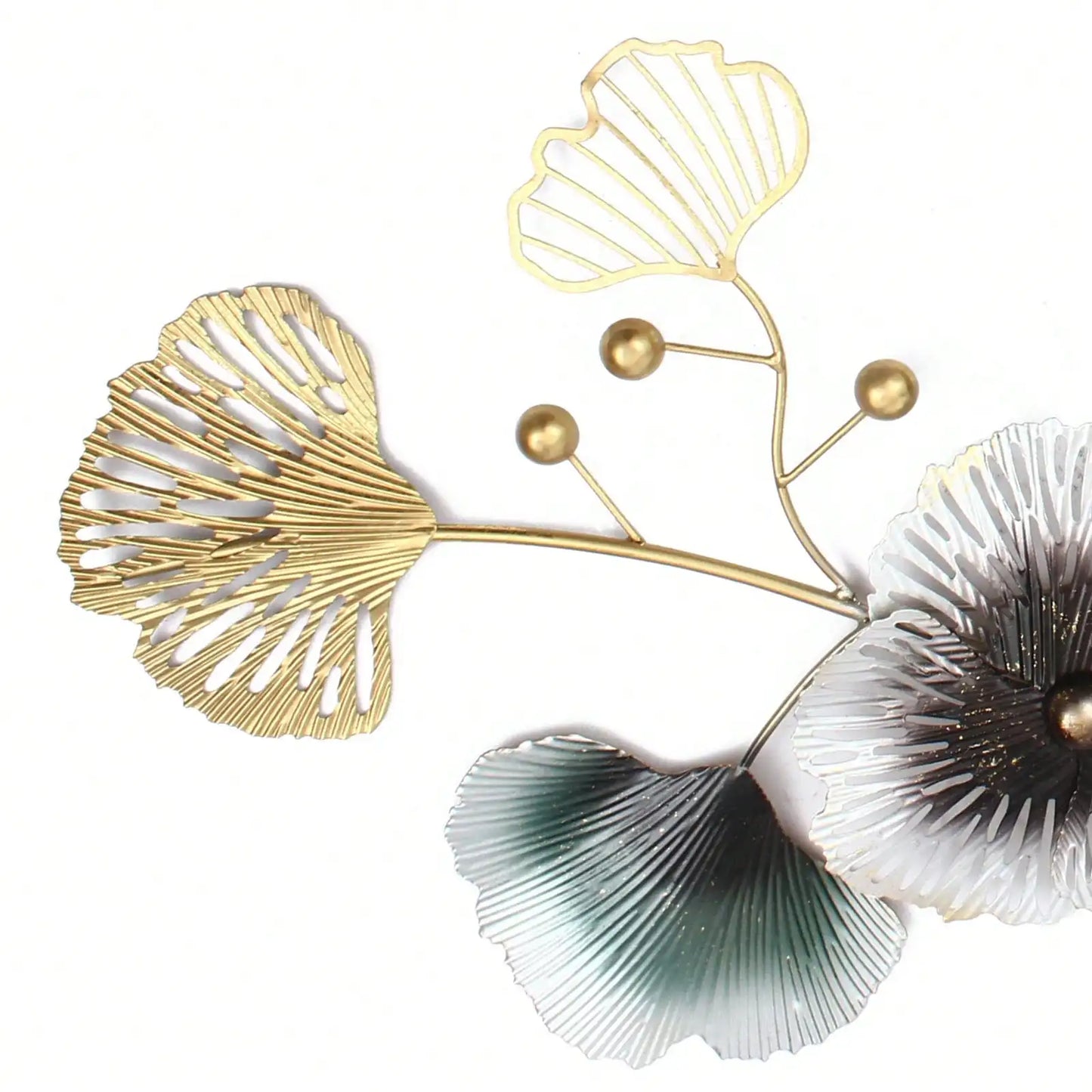 Large Luxury Ginkgo Leaf Mute Wall Clock 90*45cm For Living Room Office Decor Light Luxury Atmosphere Ginkgo Leaf Wall Clock