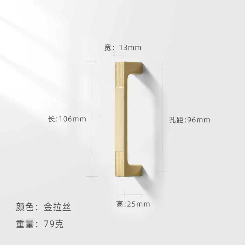AOBT Chinese Furniture Handles Modern Cupboard Dressers Brass Gold Kitchen Cabinet Door Handles Closet Drawer Knobs Hardware