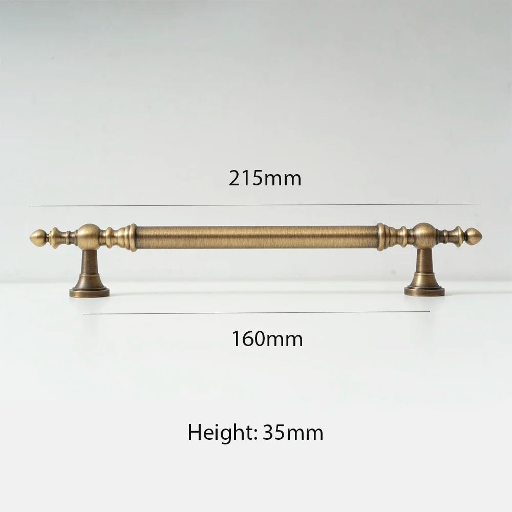 Vintage Bronze Solid Brass Handles for Bedroom Kitchen Cupboard Cabinets Door Knob Wardrobes Furniture Hardware 224mm