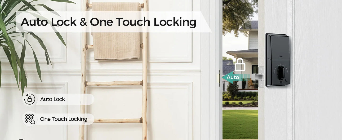 LNDU Smart Door Lock D280L Fingerprint Lock&Keypad Combination Lock All-in-One Intelligent Door Lock Waterproof Door Locks