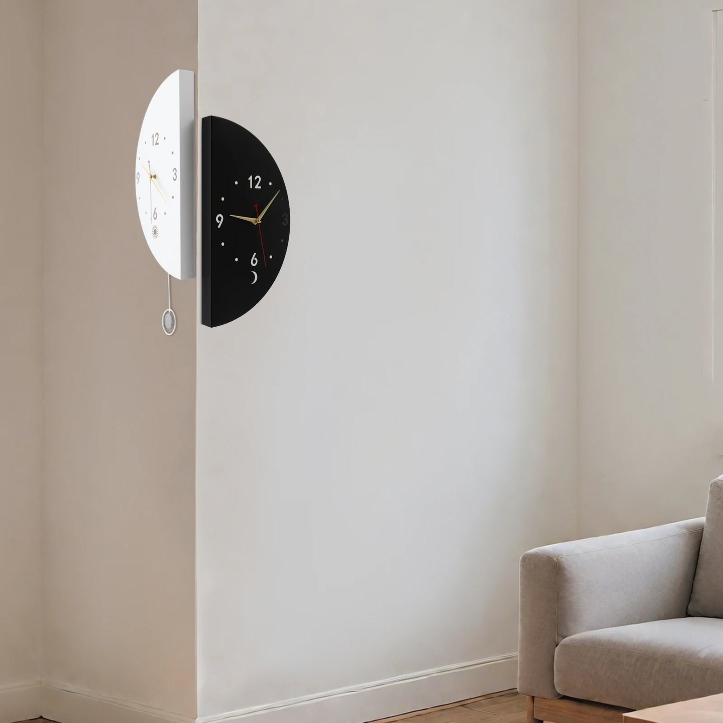 Wall Clock Decoration, Double-sided Corner Wall Clock, Modern Wall Clock,Wall mounted clock,bookstores, flower shops,living room