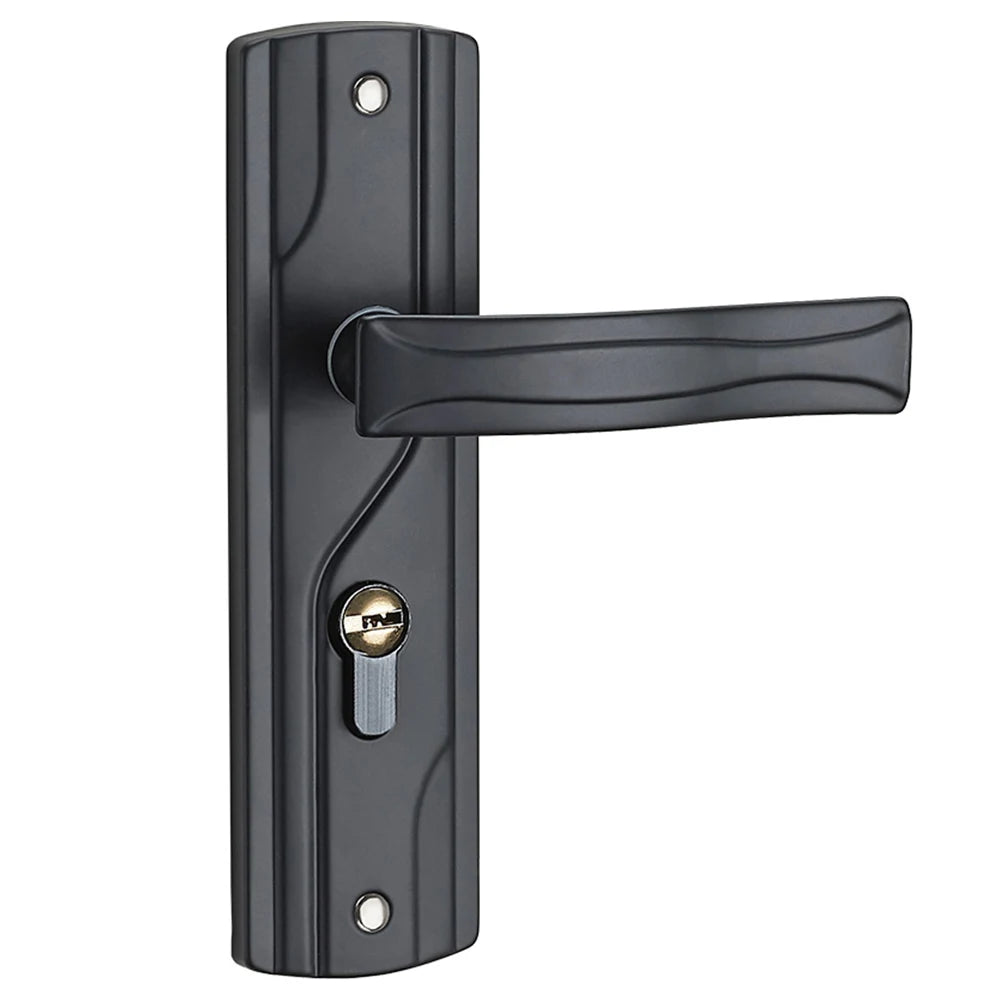 Elegant Appearance For Bedrooms Door Handle Lock Black Door Knob Easy To Install Effortless Locking High-Quality Material