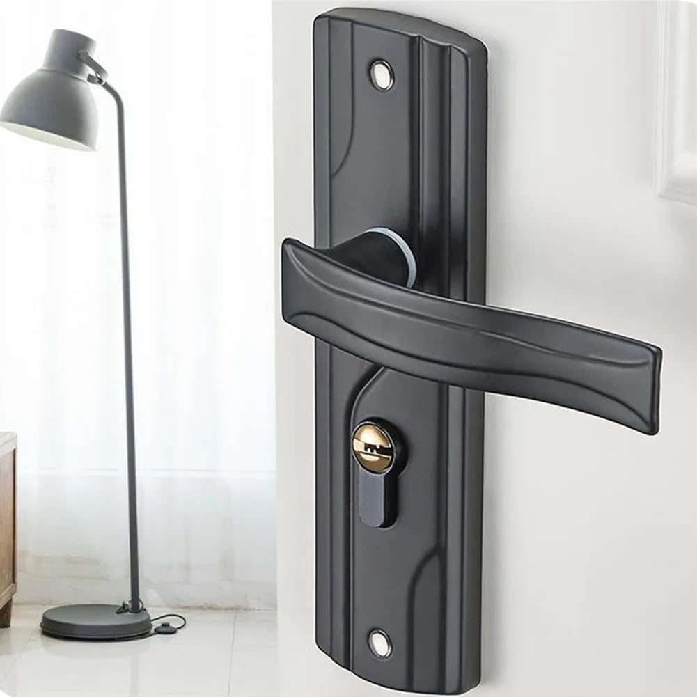 Elegant Appearance For Bedrooms Door Handle Lock Black Door Knob Easy To Install Effortless Locking High-Quality Material