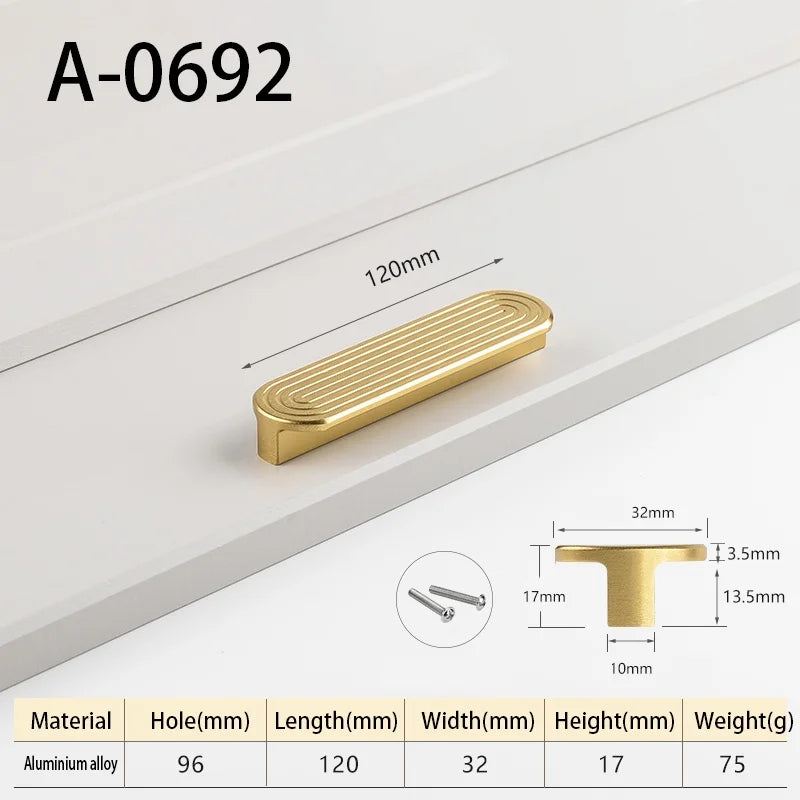 Round Unique Line Aluminium Alloy Furniture Door Knobs and Handles for Cabinet Kitchen Cupboard Drawer Pulls Home Decor Handles