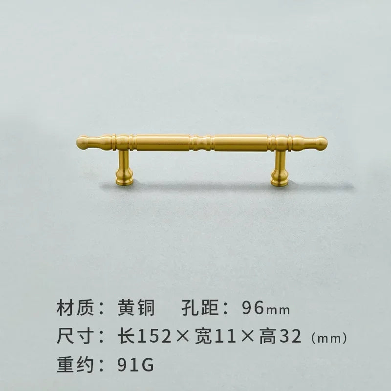 Brass Furniture Handles Modern Wardrobe Dresser Cupboard Cabinet Drawer Knobs Kitchen Cabinet Handles Refrigerator Door Pulls