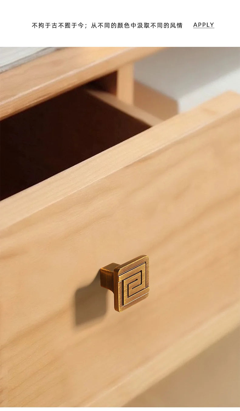 AOBT Brass Furniture Handles Nordic Fresh Chinese American Gold/Black/Bronze Cabinet Door Drawer Wardrobe Dresser Pulls Knobs
