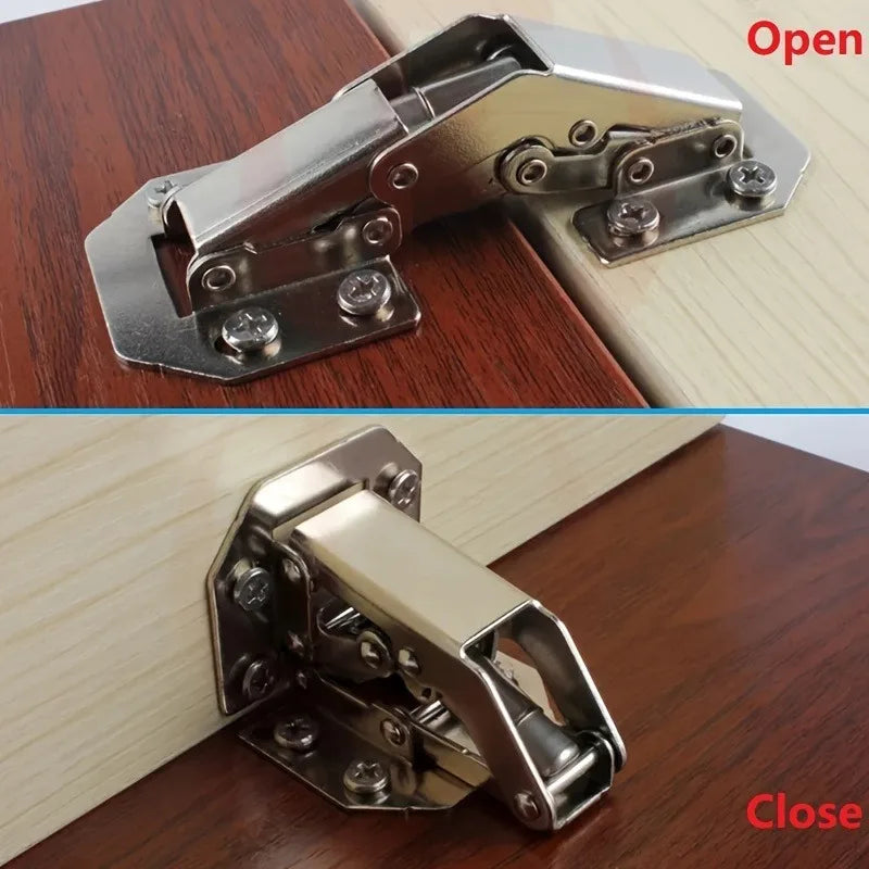 2/10pcs 90 Degree Steel Cabinet Hinges No-Drilling HoleHydraulic Buffer Hinge for Home Kitchen Furniture Hardware