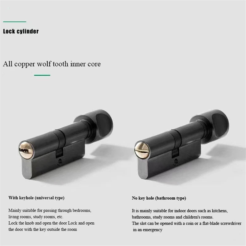 Split Mute Anti-Theft Door Lock Nordic Handmade Walnut Wood Handle Bedroom Lock Toilet Bathroom Door Lock Furniture Hardware