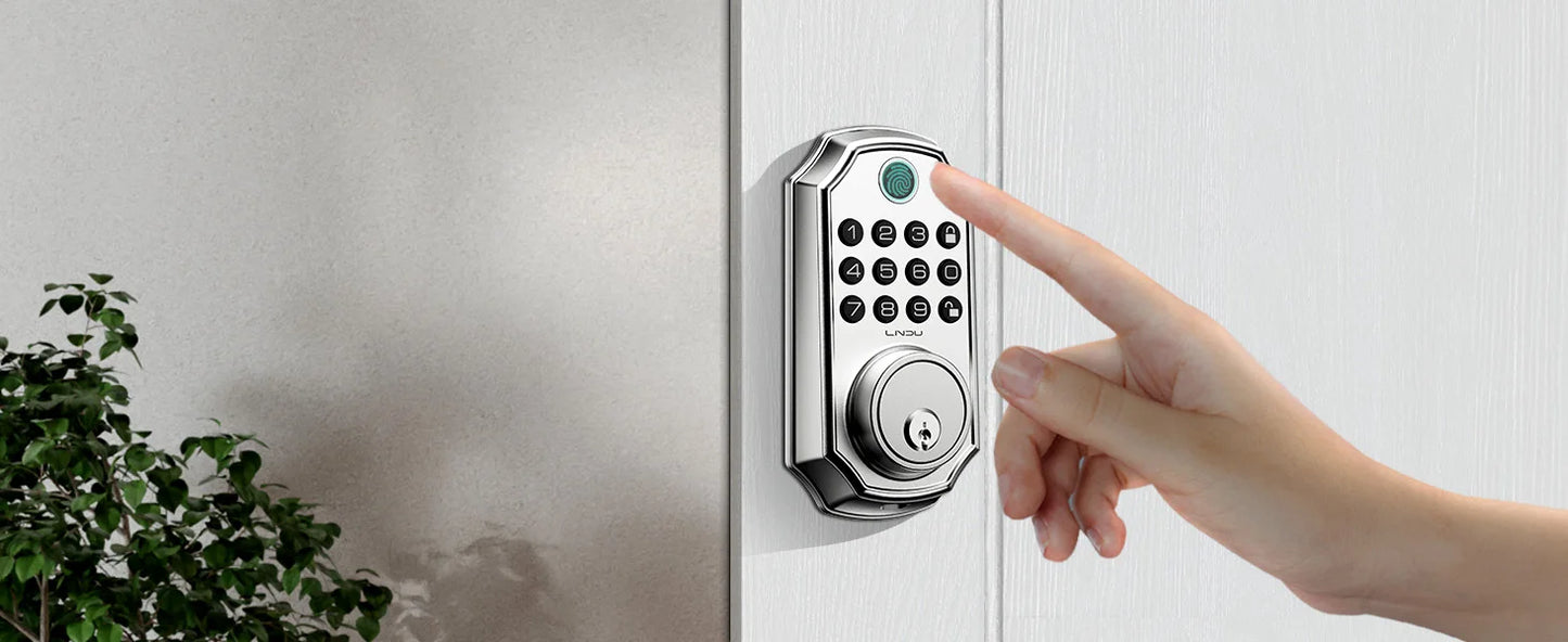 LNDU Smart Door Lock D280L Fingerprint Lock&Keypad Combination Lock All-in-One Intelligent Door Lock Waterproof Door Locks