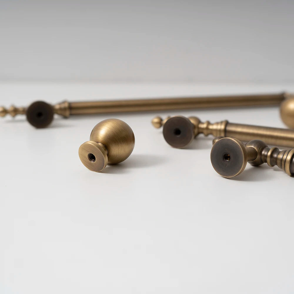 Vintage Bronze Solid Brass Handles for Bedroom Kitchen Cupboard Cabinets Door Knob Wardrobes Furniture Hardware 224mm