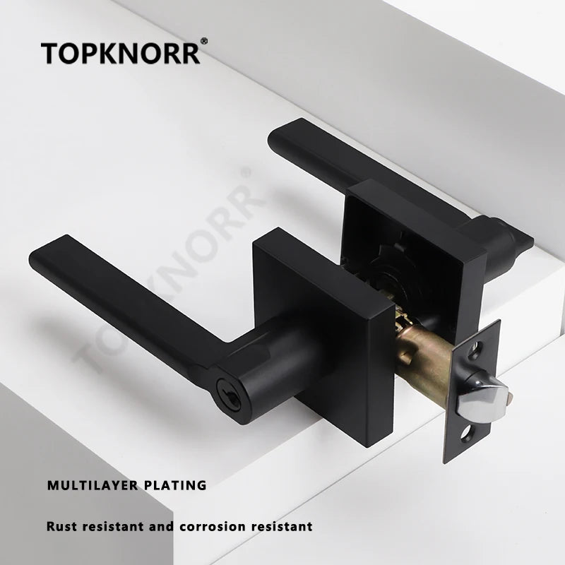 American Bathroom Door Lock Bathroom Keyless Three-pole Hand Lock Home Bedroom Door With Key Door Handle Spherical Lock Doorknob