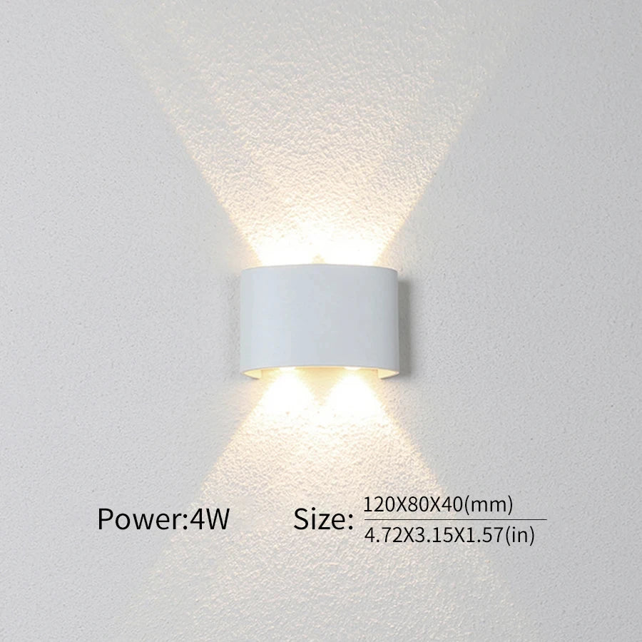 LED Wall Lamp Outdoor Waterproof IP66 Interior Wall Light 4W Garden Lights Bedroom Living Room Stairs Lighting