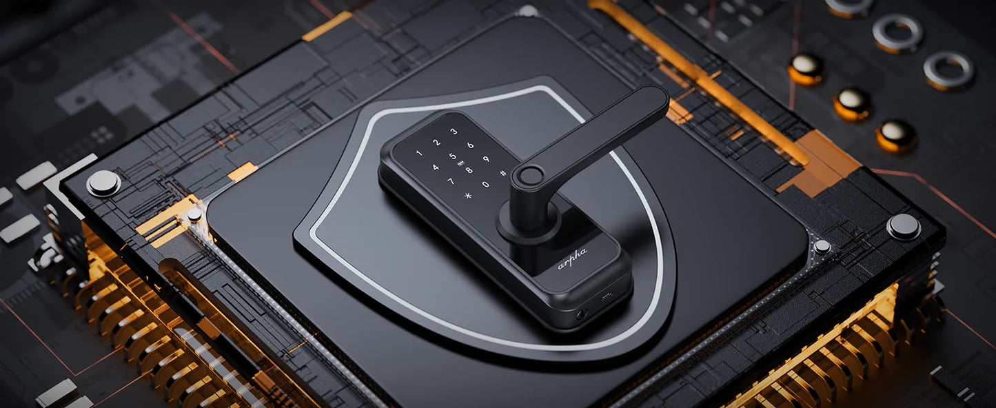 Arpha Smart Lock T228 5-in-1 Entry Keyless Entry Door Lock Fingerprint Keyless Entry Door Lock Anti-Peep Keypad Code Waterproof