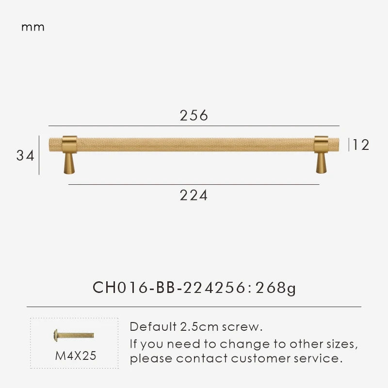 Nurlin Brass Diamond Cut Cross Knurl Pattern Cabinet Door Handle T-Bar Drawer Wardrobe Pull Drop Shipping Available