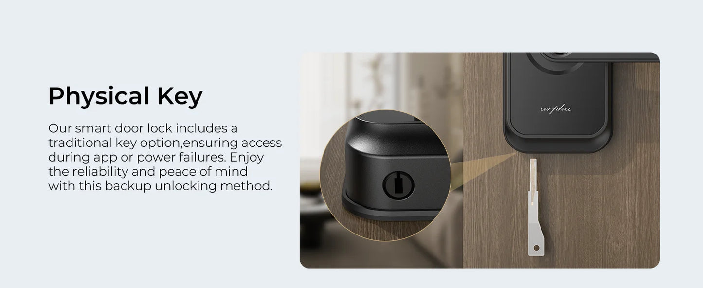 Arpha Smart Lock T228 5-in-1 Entry Keyless Entry Door Lock Fingerprint Keyless Entry Door Lock Anti-Peep Keypad Code Waterproof