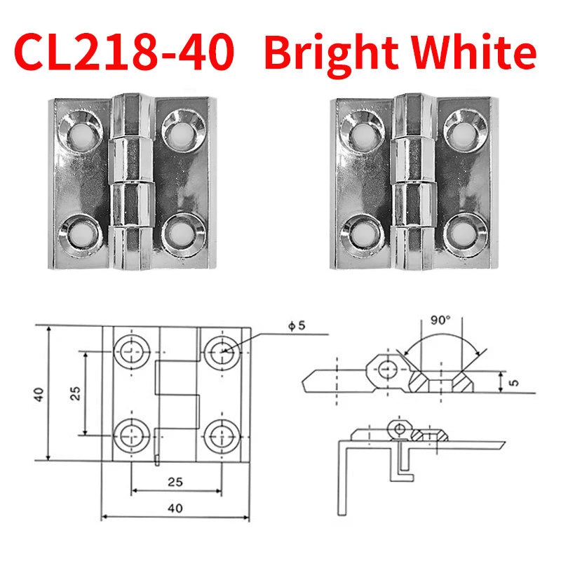 2PCS CL218-40/40 Zinc Alloy Heavy 304 Stainless Steel Large Switch Cabinet Door Iron Hinge