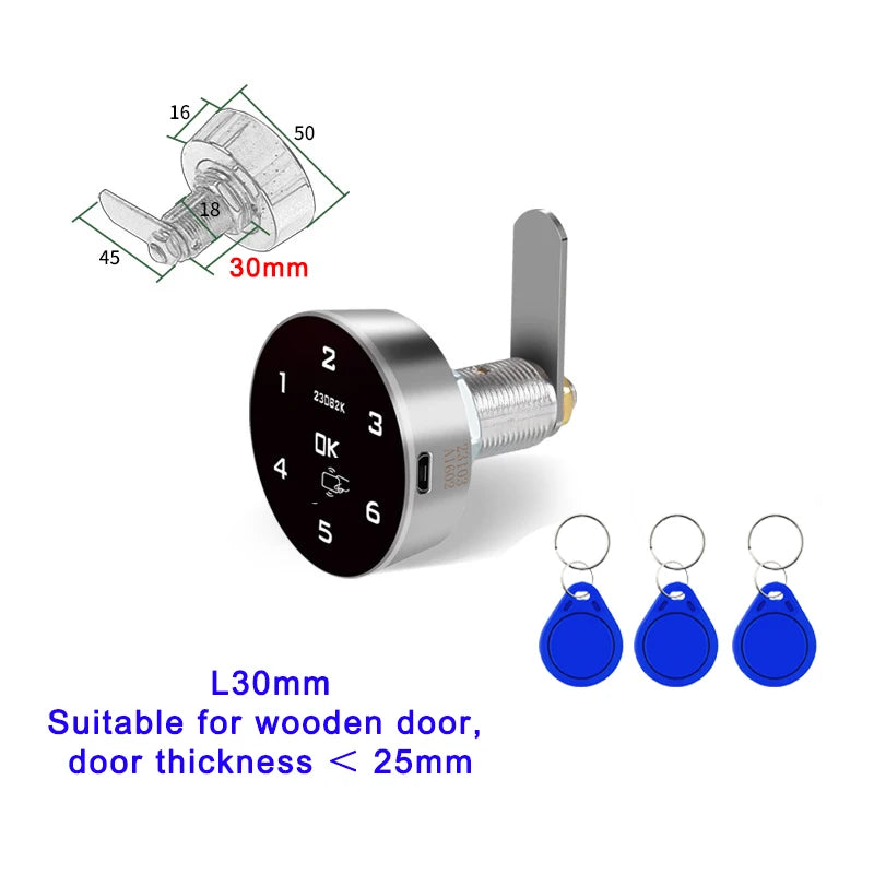 Touch Keypad Digital Password RFID IC Card Cabinet Drawer Lock