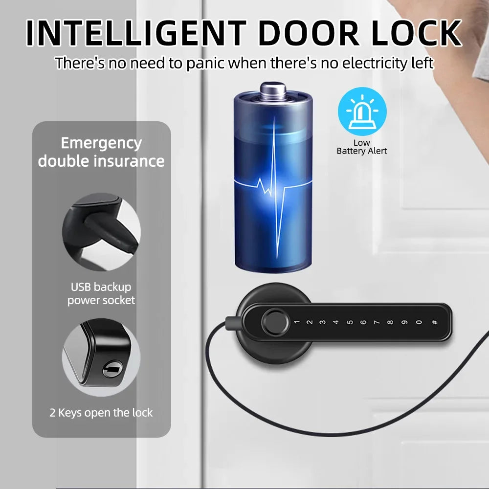 Aoresac Fingerprint Door Lock/Smart Door knob/Biometric Door Lock passcode keypad keyless/APP Remote Control/Entry Door Handlel