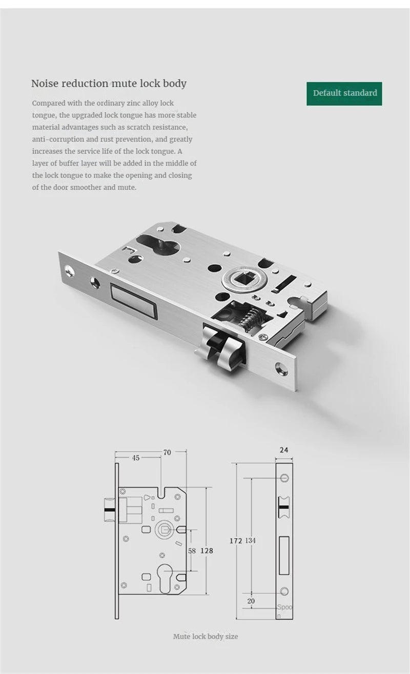 Split Mute Anti-Theft Door Lock Nordic Handmade Walnut Wood Handle Bedroom Lock Toilet Bathroom Door Lock Furniture Hardware