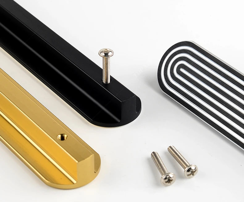 Round Unique Line Aluminium Alloy Furniture Door Knobs and Handles for Cabinet Kitchen Cupboard Drawer Pulls Home Decor Handles