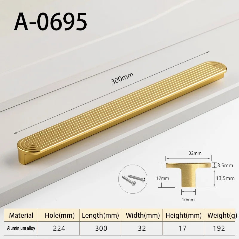 Round Unique Line Aluminium Alloy Furniture Door Knobs and Handles for Cabinet Kitchen Cupboard Drawer Pulls Home Decor Handles