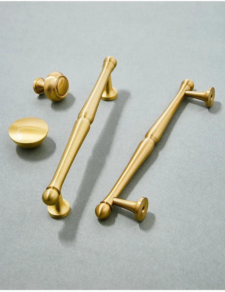 Brass Furniture Handles Modern Wardrobe Dresser Cupboard Cabinet Drawer Knobs Kitchen Cabinet Handles Refrigerator Door Pulls