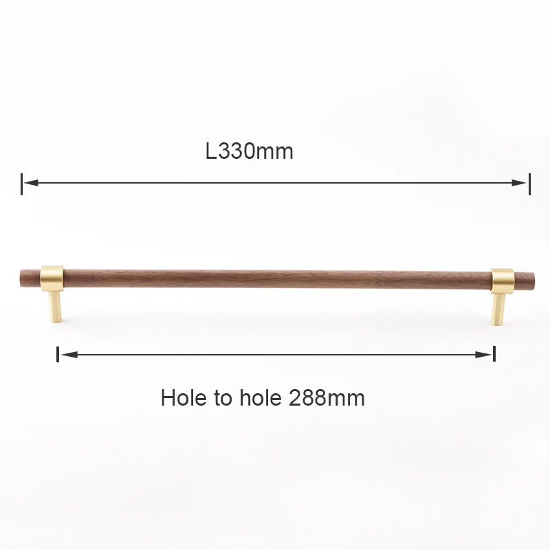 Nordic Beech Walnut Wooden Handle Drawer Knobs Wardrobe T Bar Long Handle Cupboard Knob Kitchen Cabinet Pulls Furniture Hardware