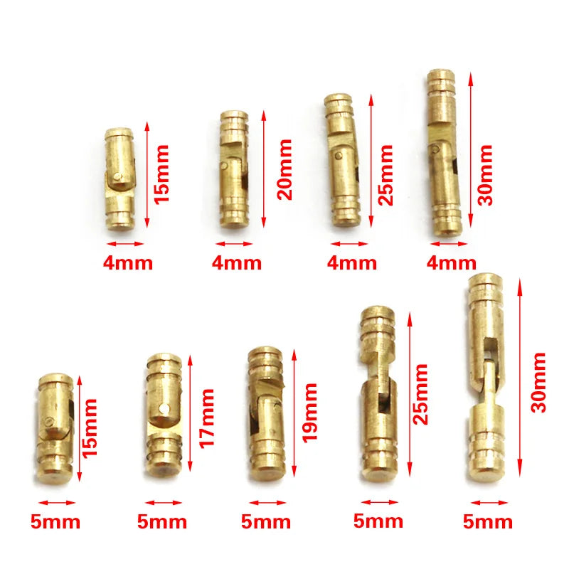 10Pcs Copper Barrel Hinges Cylindrical Hidden Cabinet Concealed Invisible Brass Hinges For Jewelry Box Case Furniture Hardware