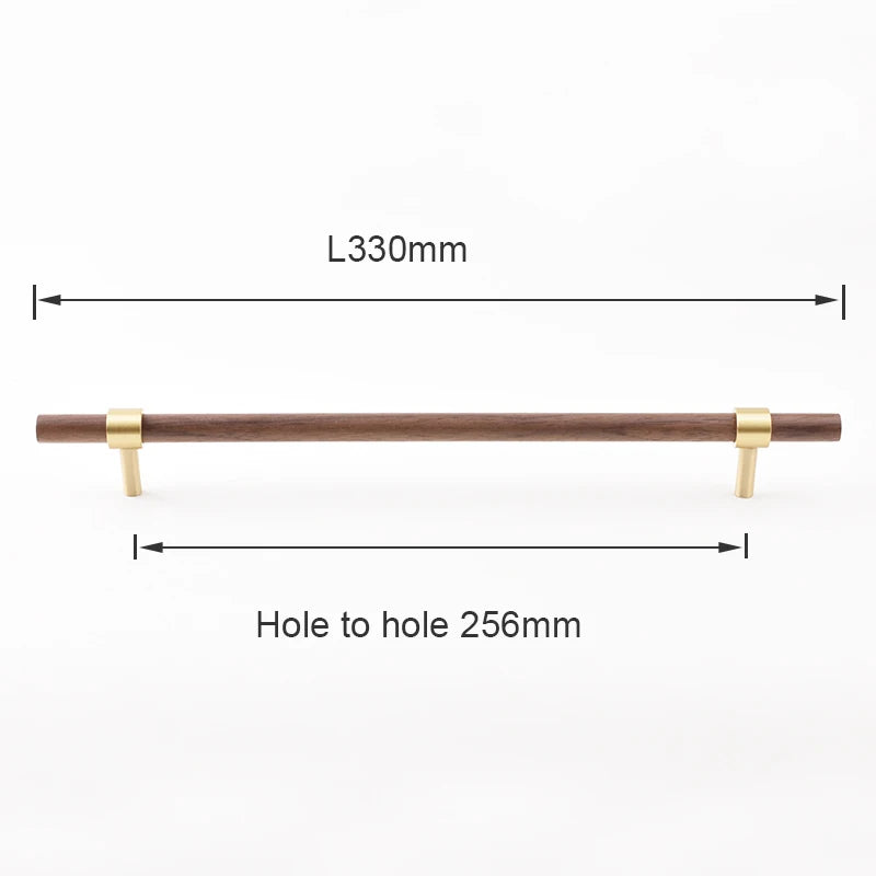 Nordic Beech Walnut Wooden Handle Drawer Knobs Wardrobe T Bar Long Handle Cupboard Knob Kitchen Cabinet Pulls Furniture Hardware