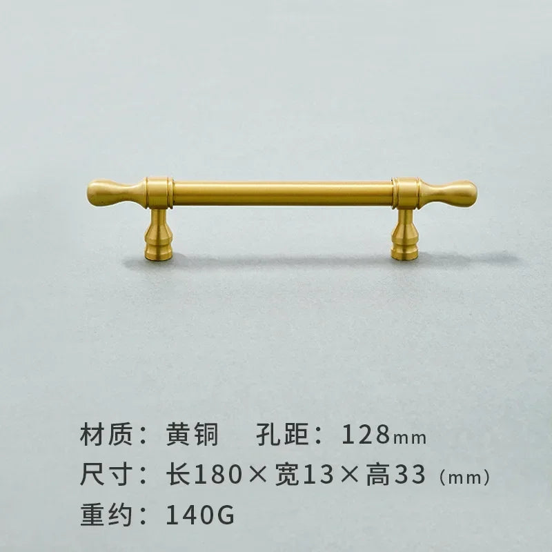Brass Furniture Handles Modern Wardrobe Dresser Cupboard Cabinet Drawer Knobs Kitchen Cabinet Handles Refrigerator Door Pulls