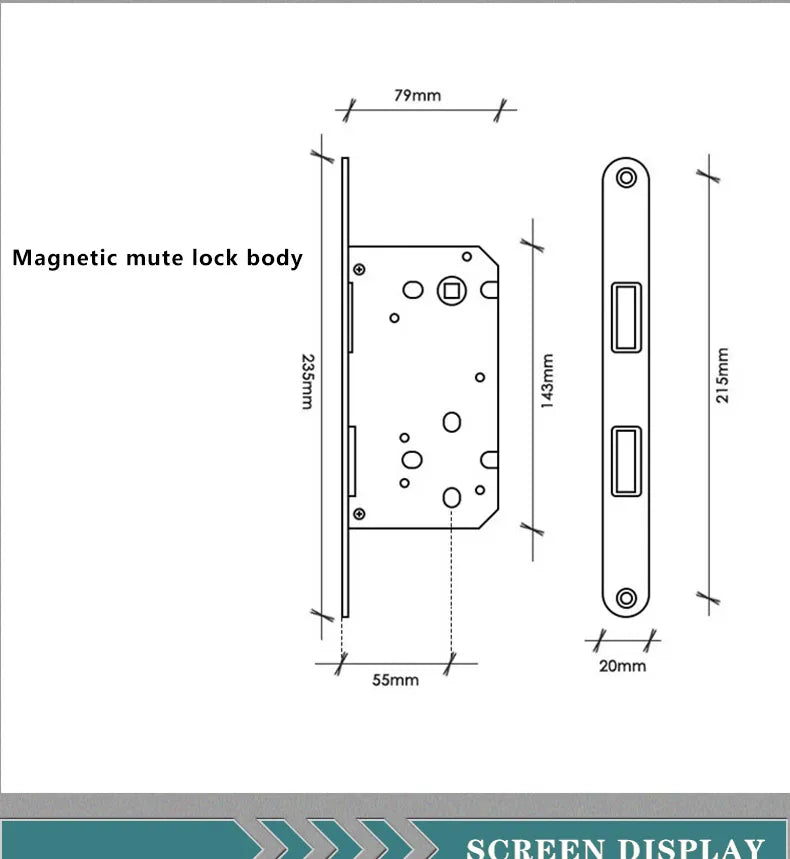 Single-Side Invisible Sizzle Lock Single-Side Lock For Interior Bedroom Background Door Secret Lock Hidden Black Door Handle