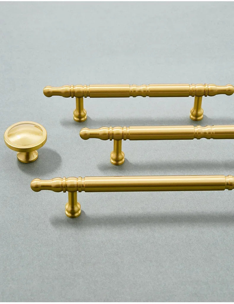 Brass Furniture Handles Modern Wardrobe Dresser Cupboard Cabinet Drawer Knobs Kitchen Cabinet Handles Refrigerator Door Pulls