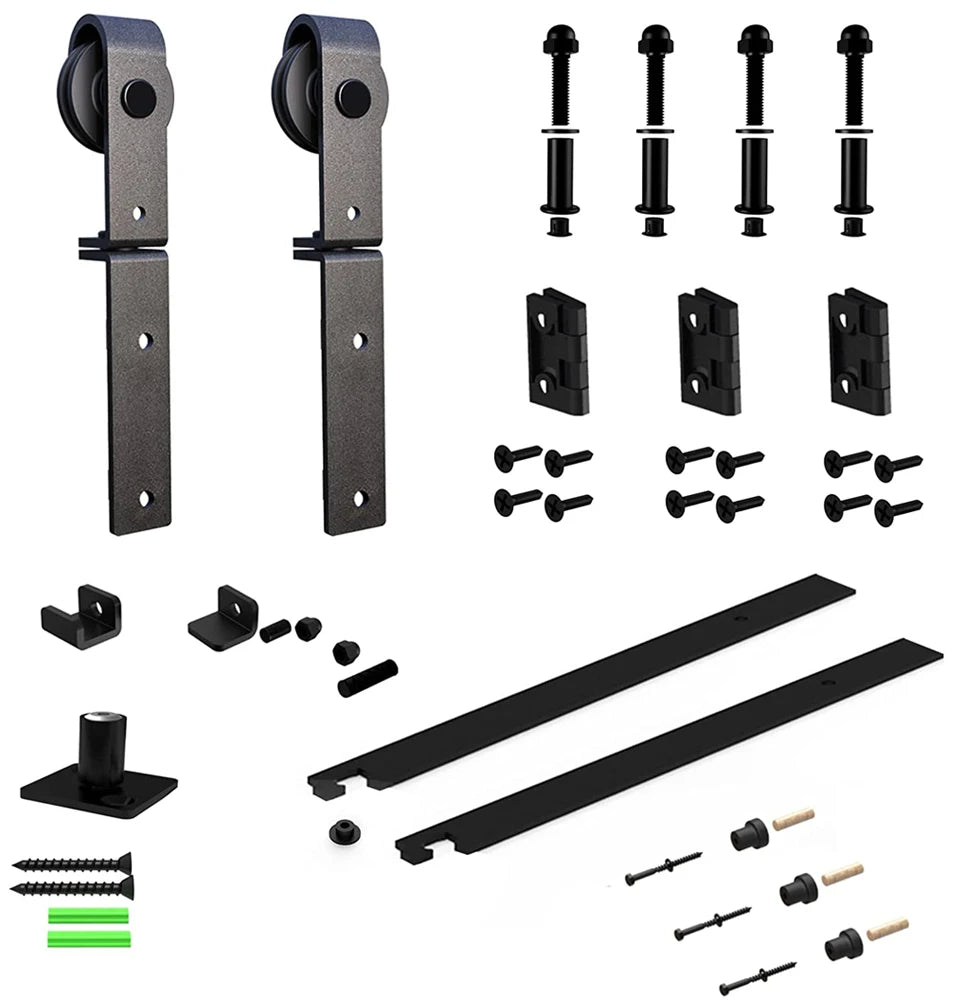 CCJH Folding Door Single Door 3/3.3//4/5 /6/6.6Foot Slide Rail Silent Sliding Door Slide Rail Modern Hardware Accessories