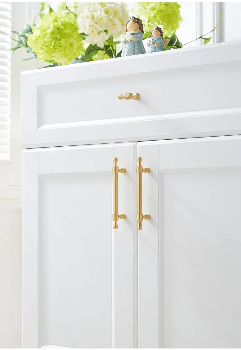 Brass Furniture Handles Modern Wardrobe Dresser Cupboard Cabinet Drawer Knobs Kitchen Cabinet Handles Refrigerator Door Pulls