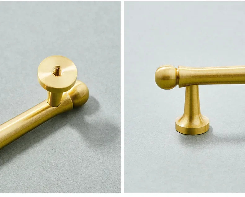 Brass Furniture Handles Modern Wardrobe Dresser Cupboard Cabinet Drawer Knobs Kitchen Cabinet Handles Refrigerator Door Pulls