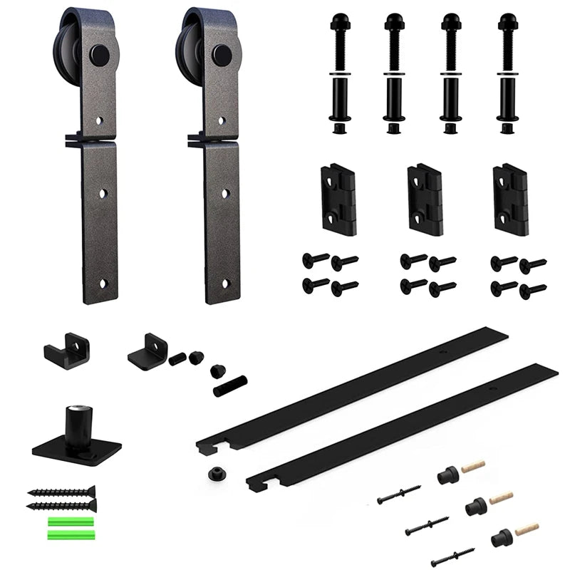 CCJH Folding Door Single Door 3/3.3//4/5 /6/6.6Foot Slide Rail Silent Sliding Door Slide Rail Modern Hardware Accessories