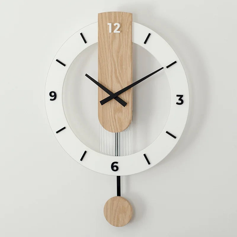 A minimalist style wall clock with no ticking sound, 15.75 inches, suitable for living rooms, bedrooms, dining rooms, and office