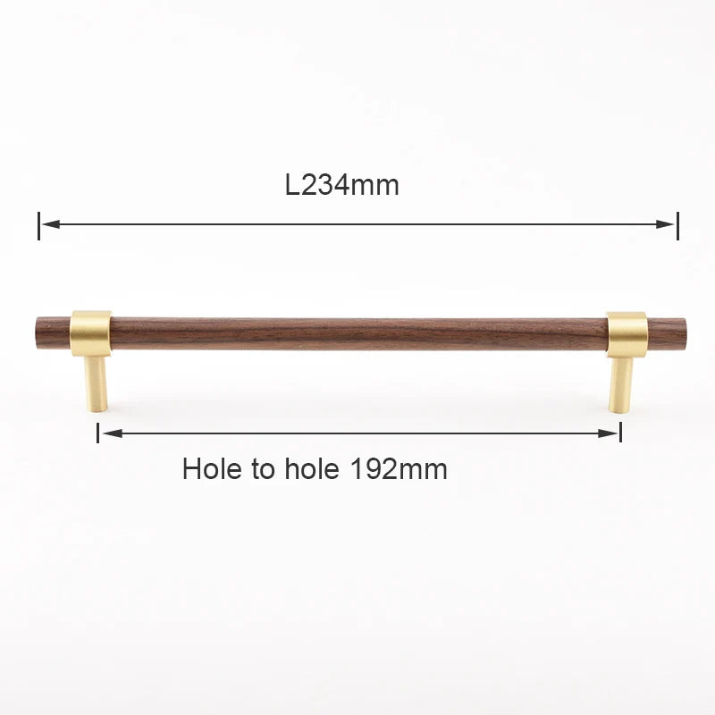 Nordic Beech Walnut Wooden Handle Drawer Knobs Wardrobe T Bar Long Handle Cupboard Knob Kitchen Cabinet Pulls Furniture Hardware