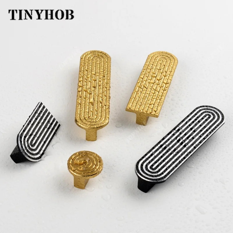 Round Unique Line Aluminium Alloy Furniture Door Knobs and Handles for Cabinet Kitchen Cupboard Drawer Pulls Home Decor Handles